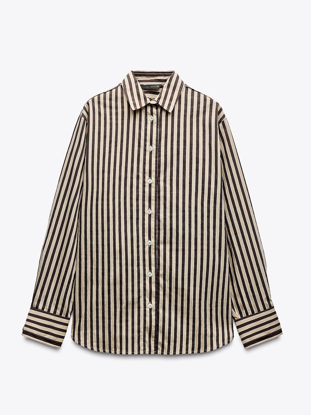 Oversized Brown Stripe Shirt